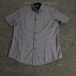 Mizzen+Main Shirt Mens Medium Blue Leeward Trim Short Sleeve Performance Stretch